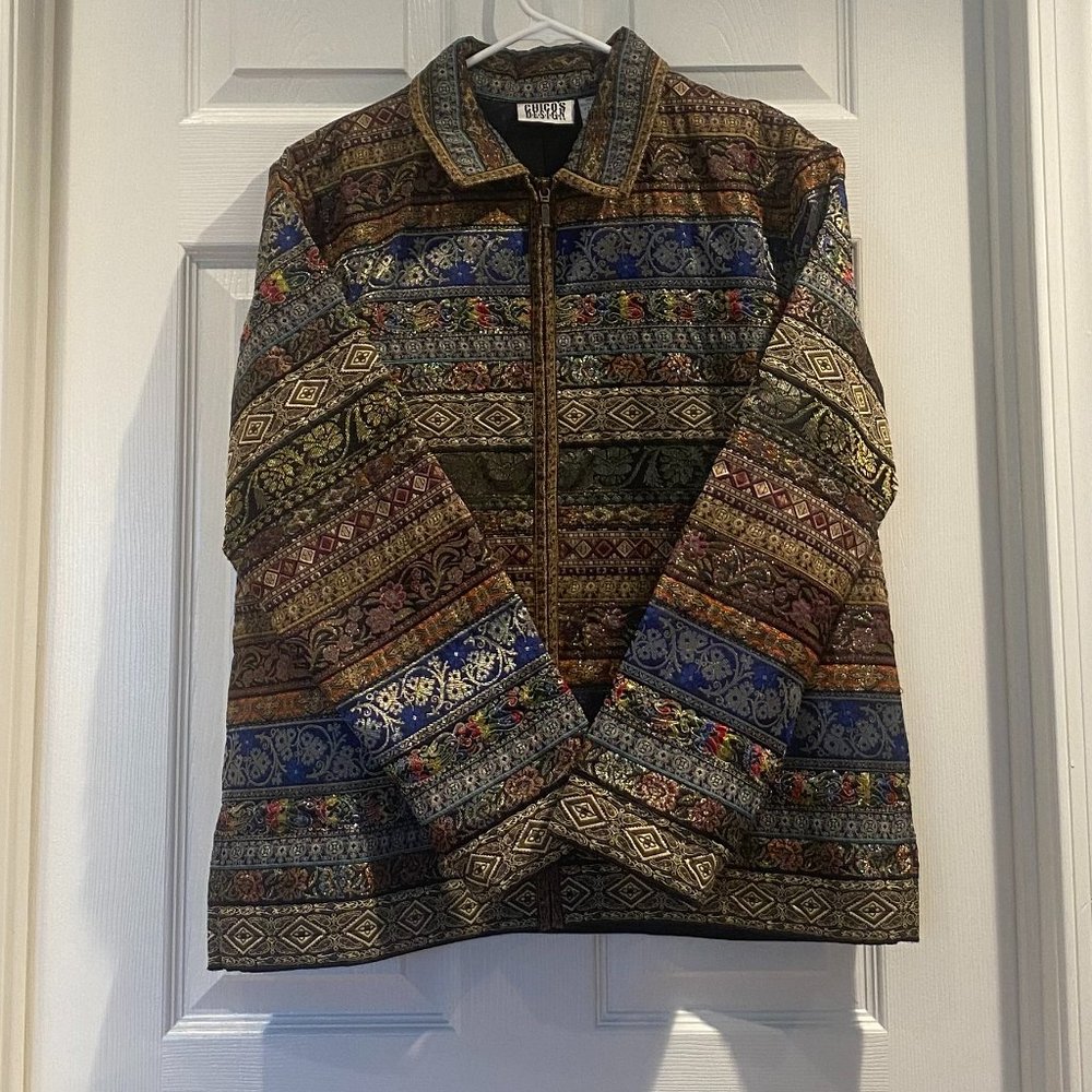 Chicos Colorful Shell Jacket Size Large